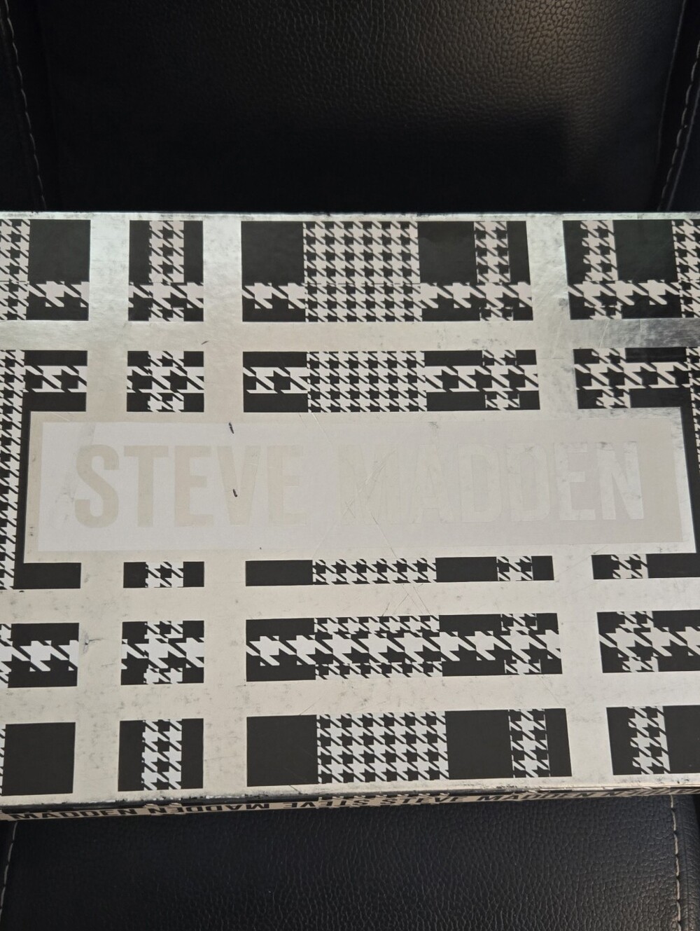 Steve Madden Black & White Houndstooth Decorative Storage Box